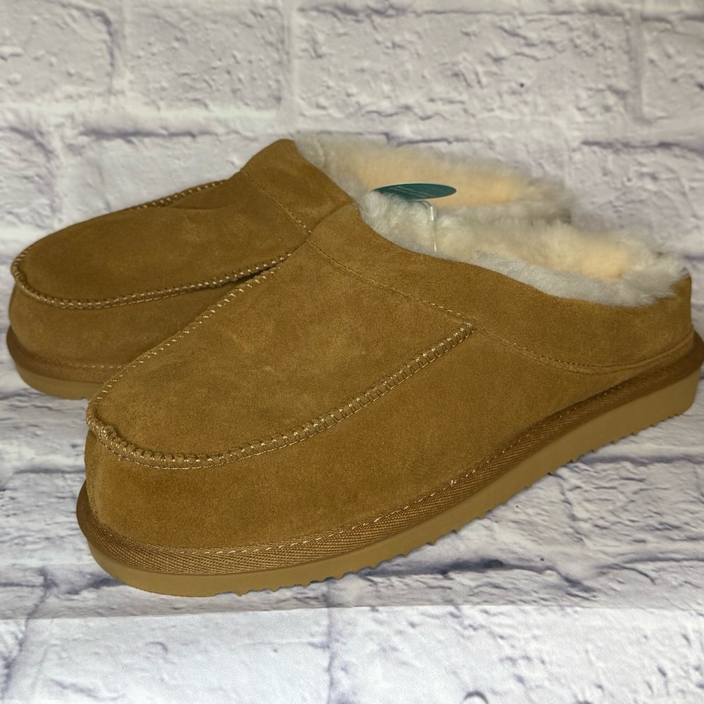 Dearfoams Men's Cozy Tan Slip-On Loafers